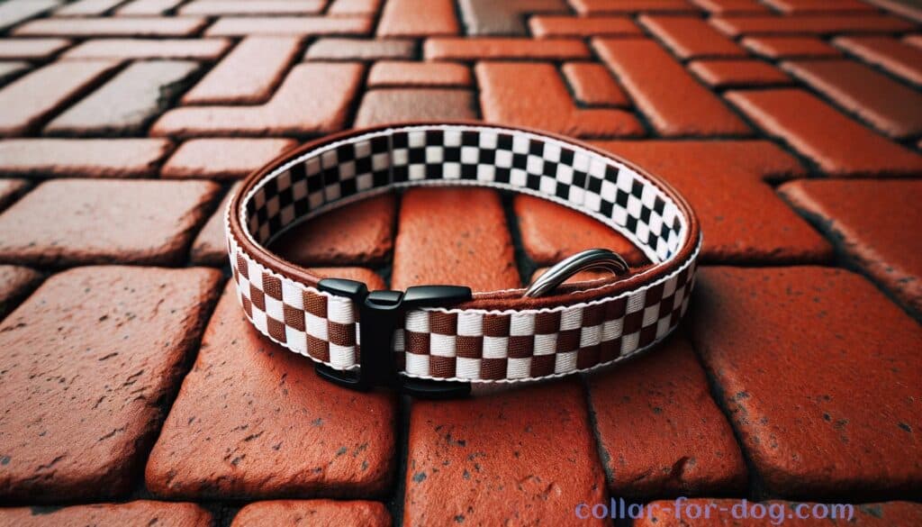 Checkered dog collar