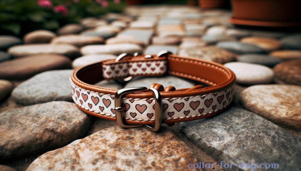 Dog collar with hearts