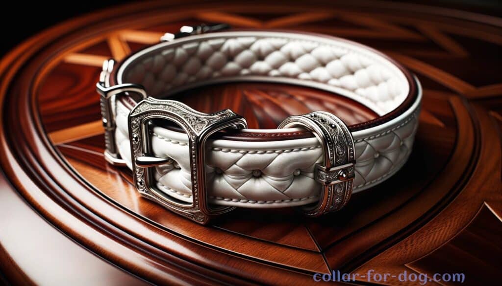 luxury white dog collar