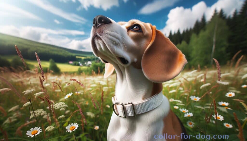 white dog collar for Beagle