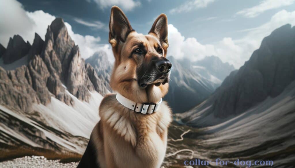 white dog collar for German Shepherd