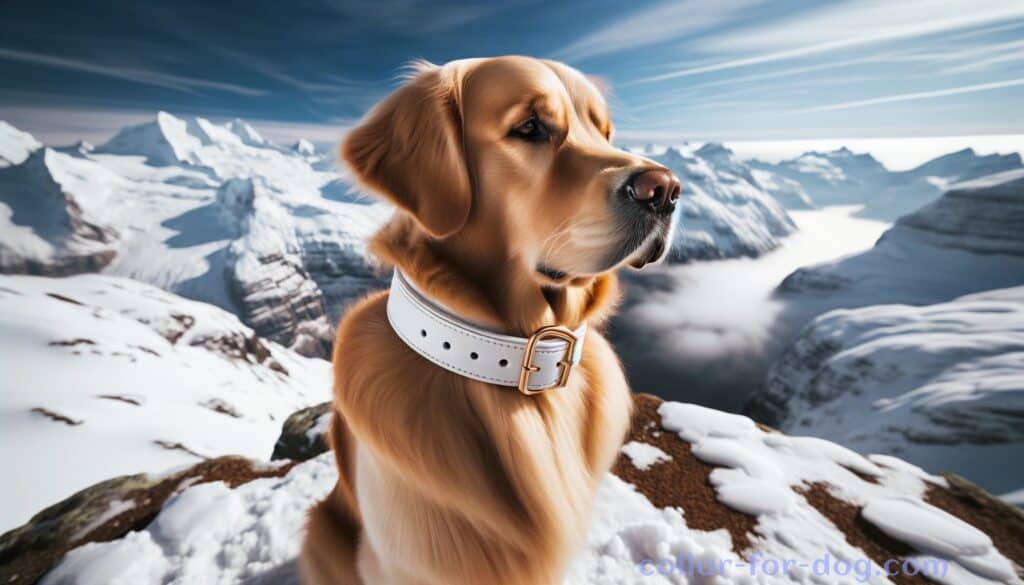 white dog collar for Golden Retriever