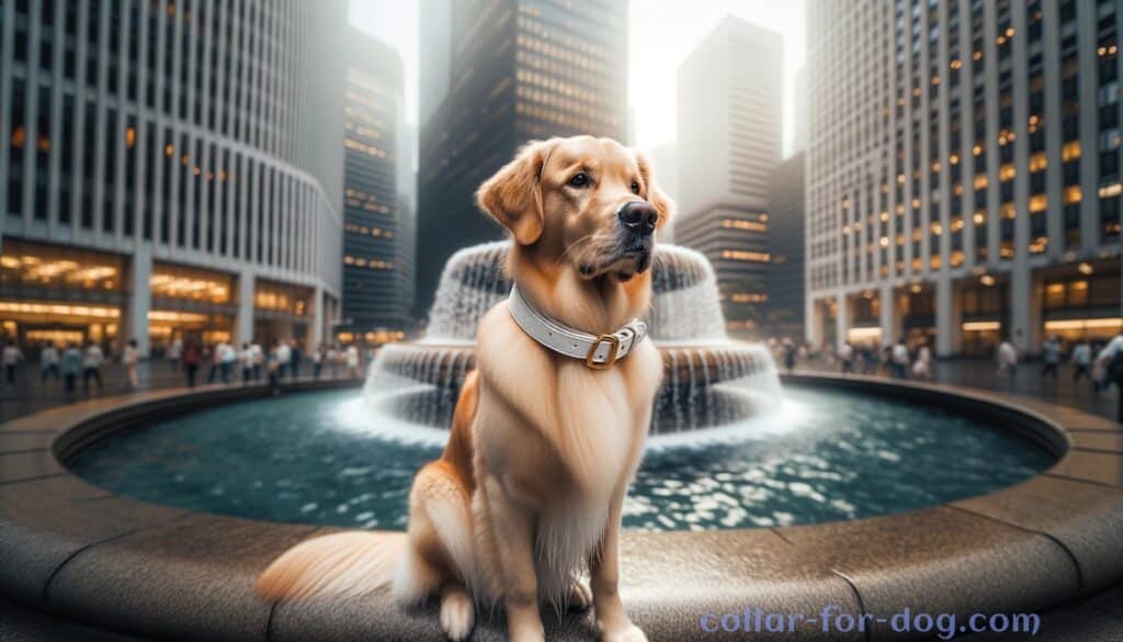 white dog collar for Golden Retriever