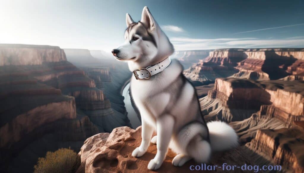 white dog collar for Siberian Huskie